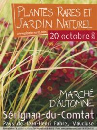 Plantes rares et jardin naturel, marché d'automne. Le dimanche 20 octobre 2013 à Sérignan du Comtat. Vaucluse. 